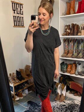 Haley Mineral Washed Graphic Dress [Black] ✙NWT✙